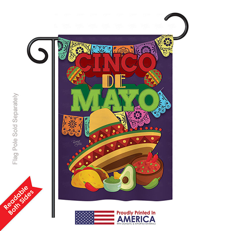 Drapeau de maison 40 po x 28 po Aved Cinco De Mayo, H 18,5 po x l 13 po