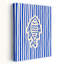 Impression d'art mural rayé bleu moderne-129771769