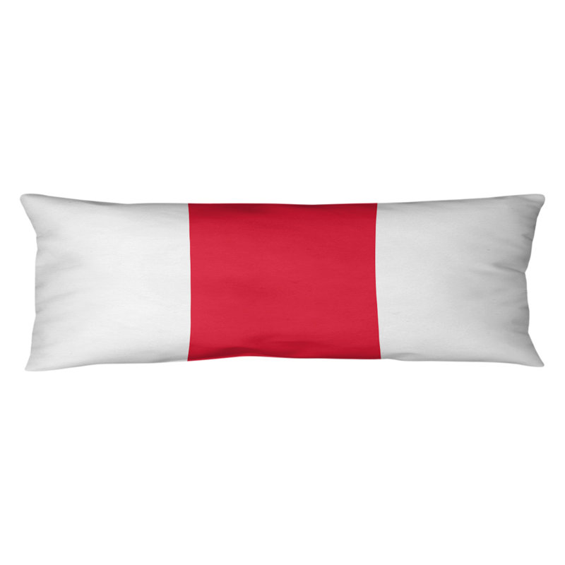 Polyester Medium Pillow, White/Red Middle, Pittsburgh 