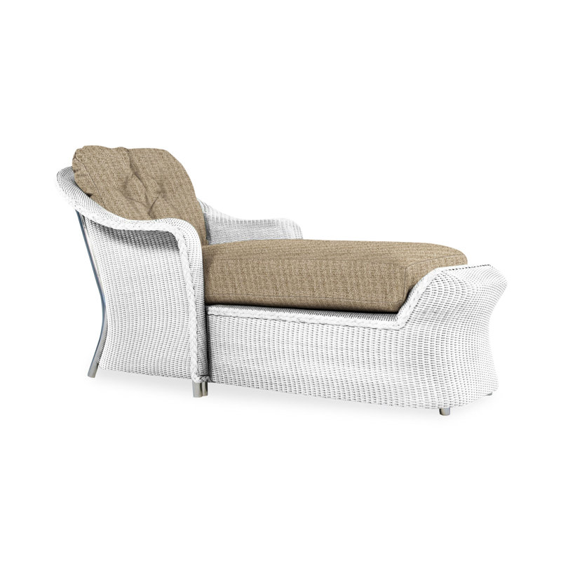 Reflections Outdoor Chaise Lounge, White, Beach Navy