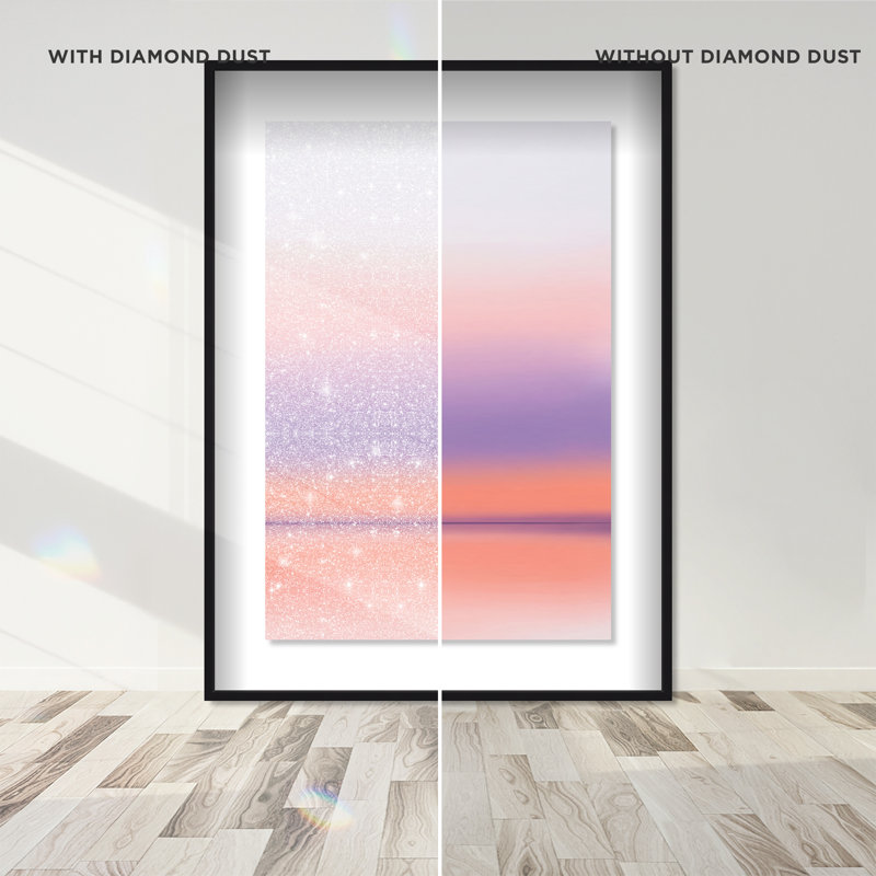 Peach Coastline Print by Oliver Gal, 37.5"H x 25.5"W, Black Shadowbox