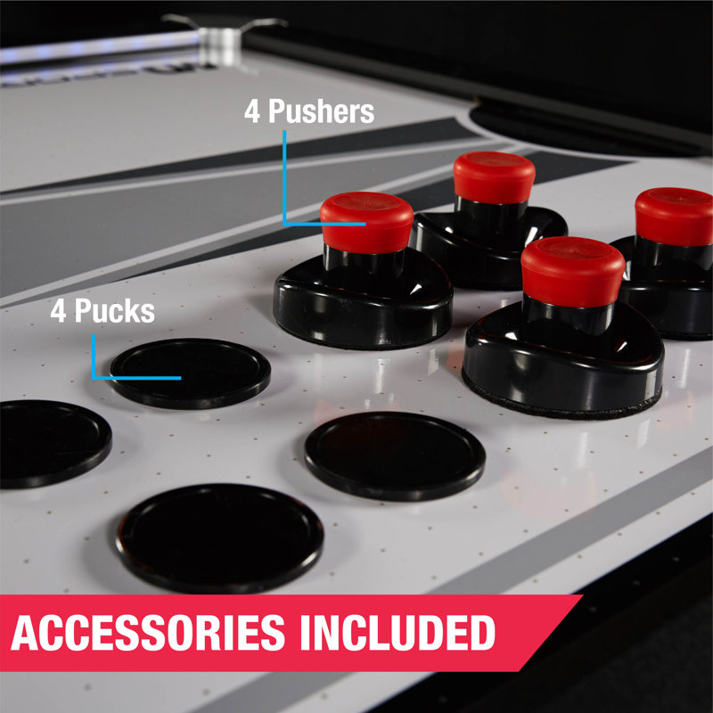 Titan 7.5' Black and Silver Air Hockey Table with Digital Scoreboard