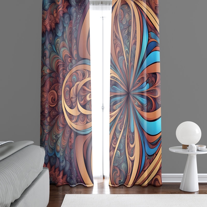 Paire de rideaux semi-transparents en polyester Ruthye, L 40 po x L 52 po