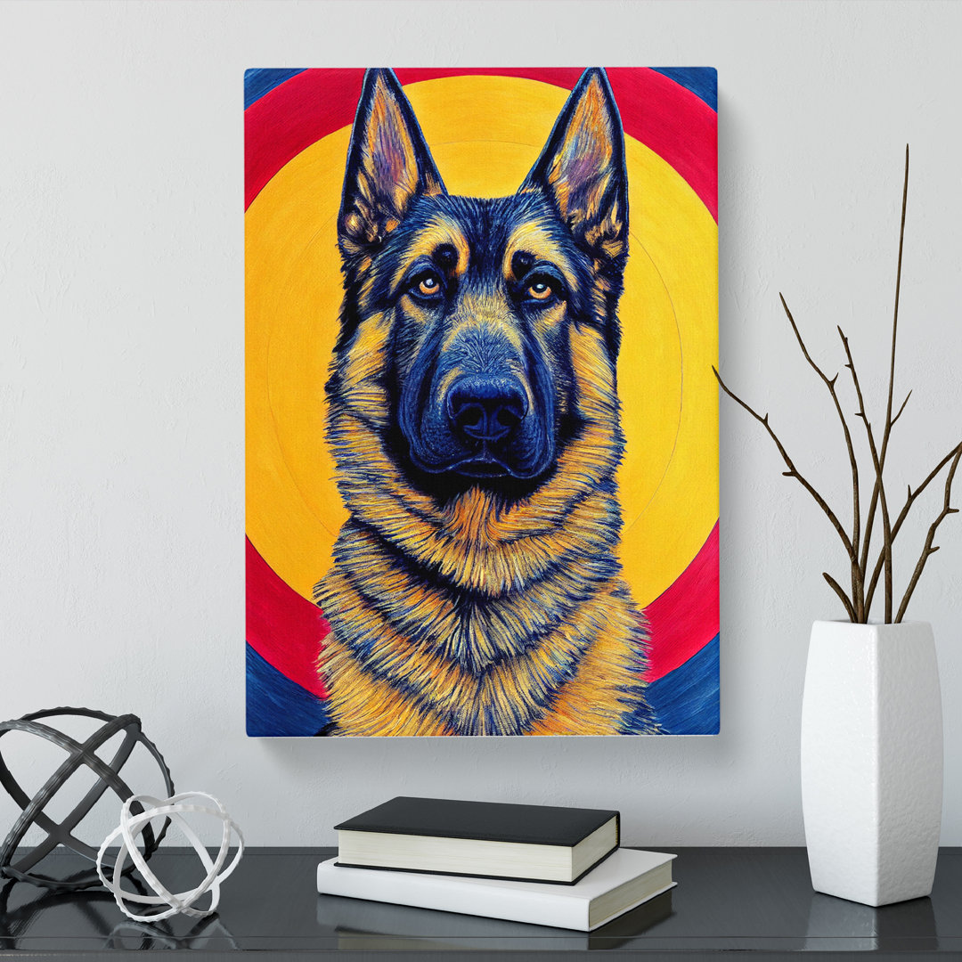 German Shepherd Mandala - Wrapped Canvas