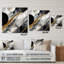 Fusion noire et dorée I - art mural abstrait en marbre pour cuisine-696918837