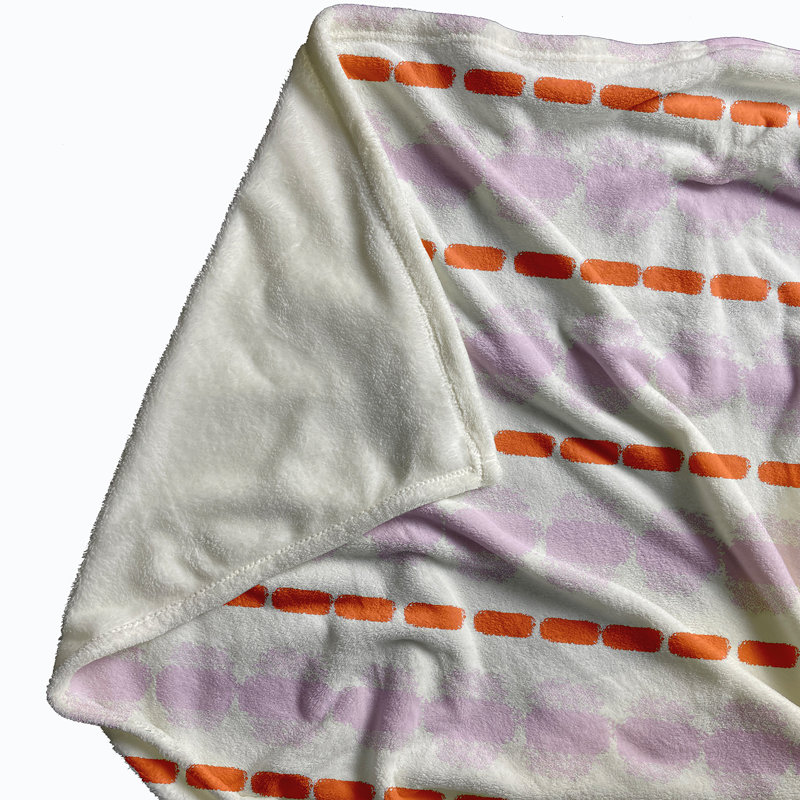 Jeté polaire Funky Junky, L 60 po x L 80 po, 1.95, Mauve / orange