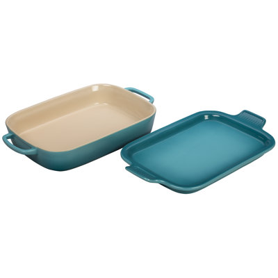 Le Creuset Stoneware Rectangular Dish With Platter Lid, 2.75Qt -  843251190515