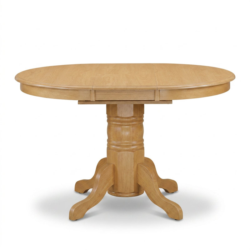 Ensemble de salle à manger ovale 5 pièces en bois fini chêne, 76 cm (H) x 107 cm (L) x 152 cm (P), avec plateau papillon intégré.