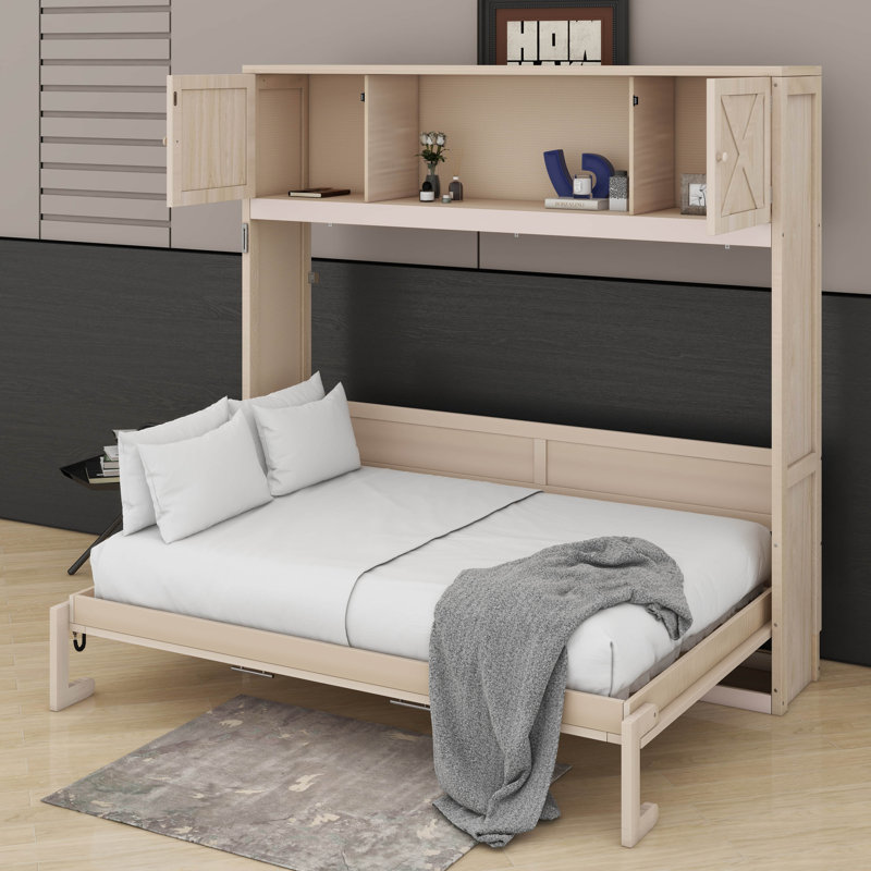 Lit escamotable double avec armoires