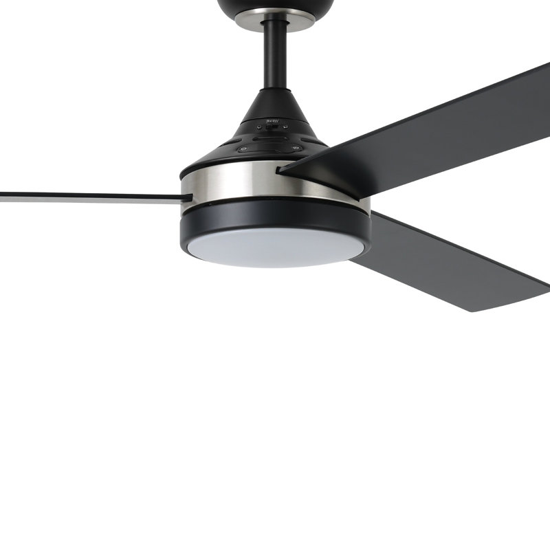 Lukka 52 inch Ceiling Fan, Black, Brushed Nickel