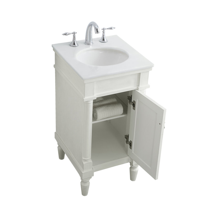 Ensemble de meuble-lavabo simple 18 po Lexington, Blanc antique, Blanc ivoire