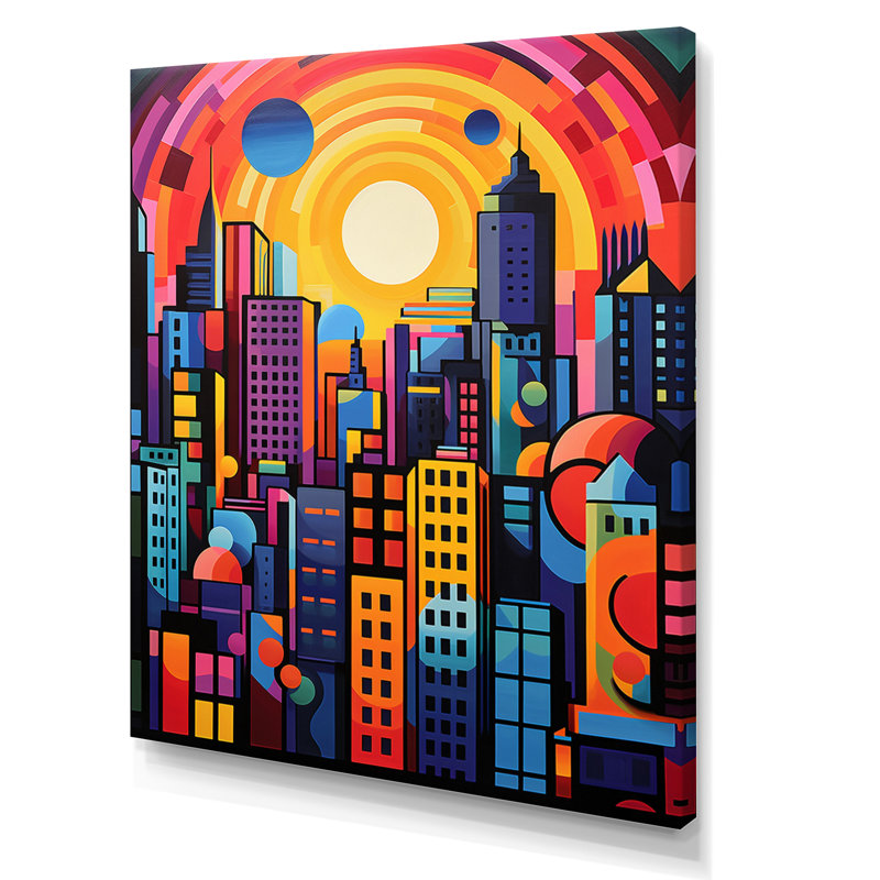 «City Honolulu Popart I» sur toile, H 44 po x l 34 po x P 1,5 po, Toile tendue