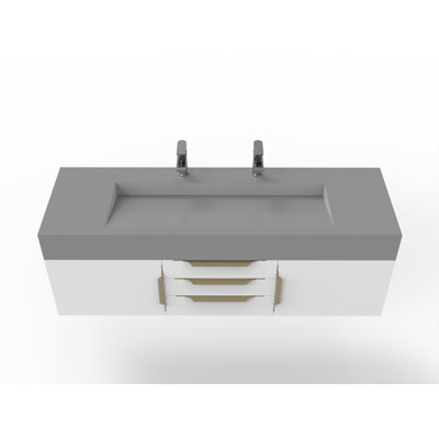 Nile 60" Wall-Mounted Single Bathroom Vanity Set