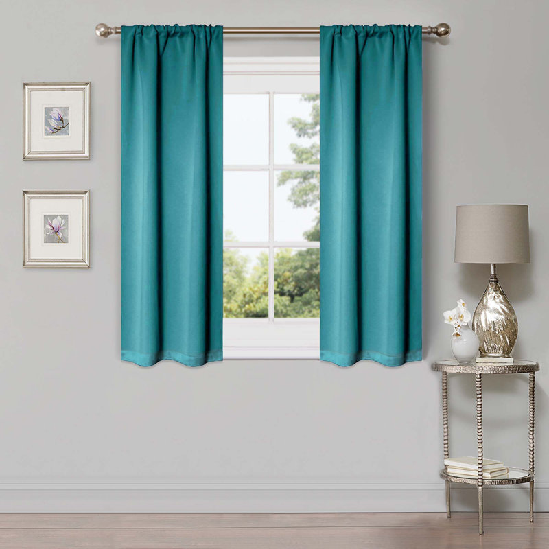 Paire de rideaux obscurcissant avec œillets Millendon, Turquoise, L 26 po x L 63 po