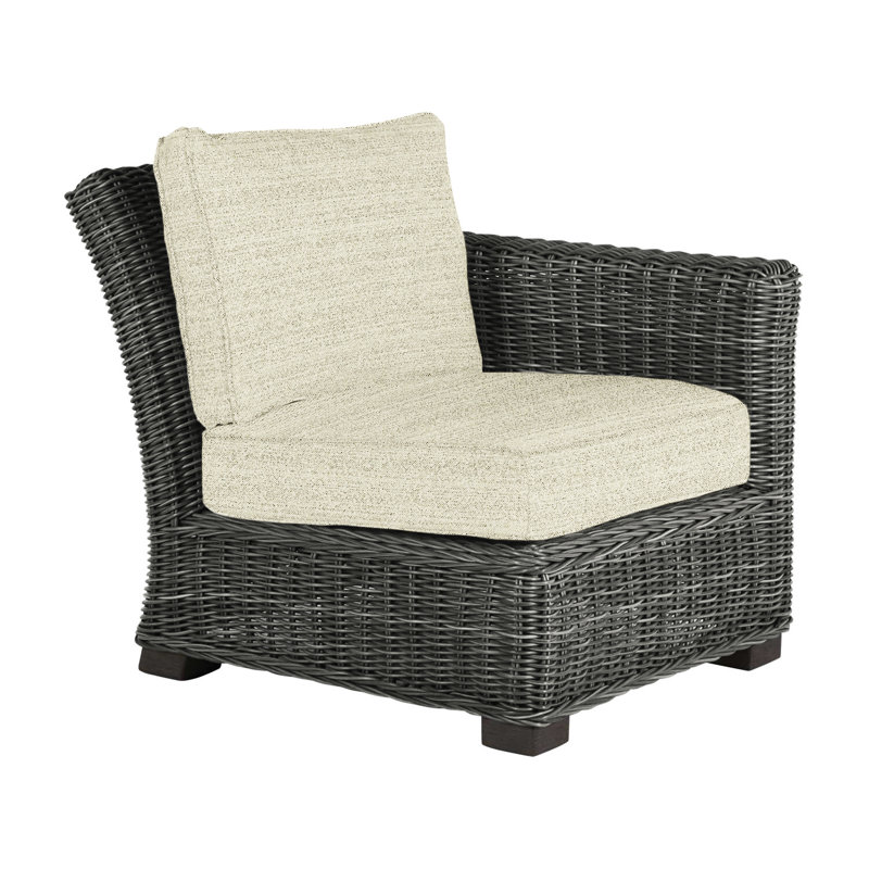 Rustic Patio Lounge Chair with Cushions, Slate Gray, Welt, Indigo Velvet