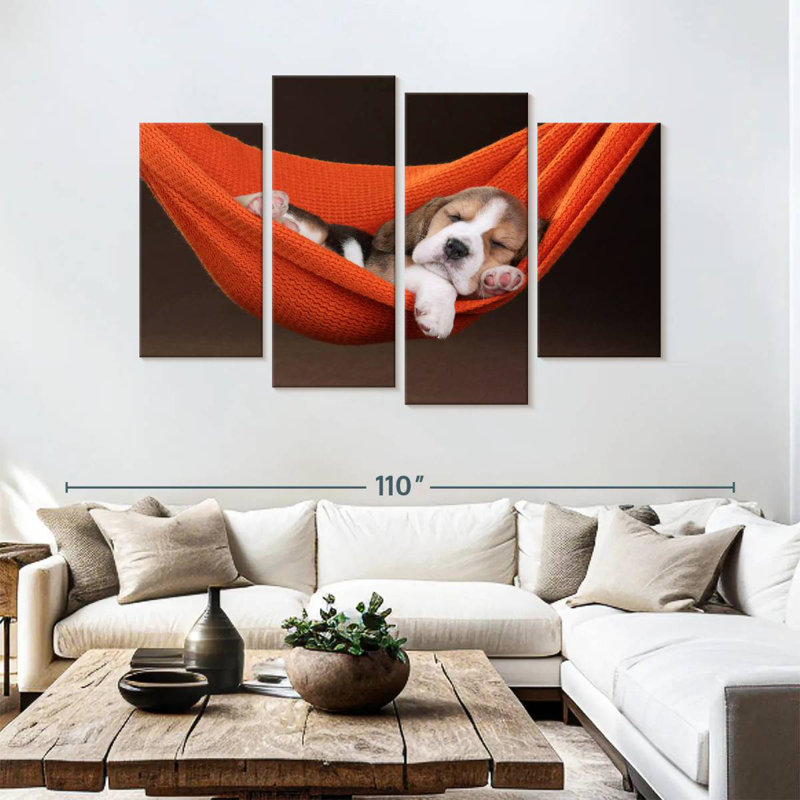 Beagle Brampt dans un hamac, H 54 po x l 84 po