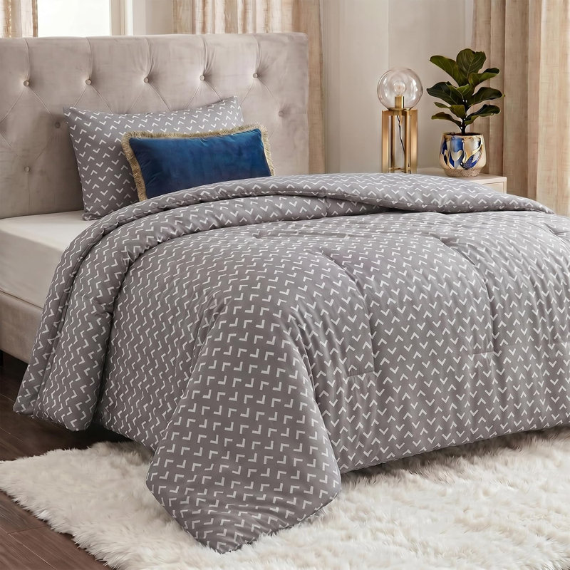 Twin Comforter Set 2 Piece Arrow White by Utopia Bedding Printed Comforters Twin Size Bedding Comforters Set Down Alternative Soft Bed Set 1 Comforter (64 x 88 inches) 1 Pillow Shams (20 x 26 inches)