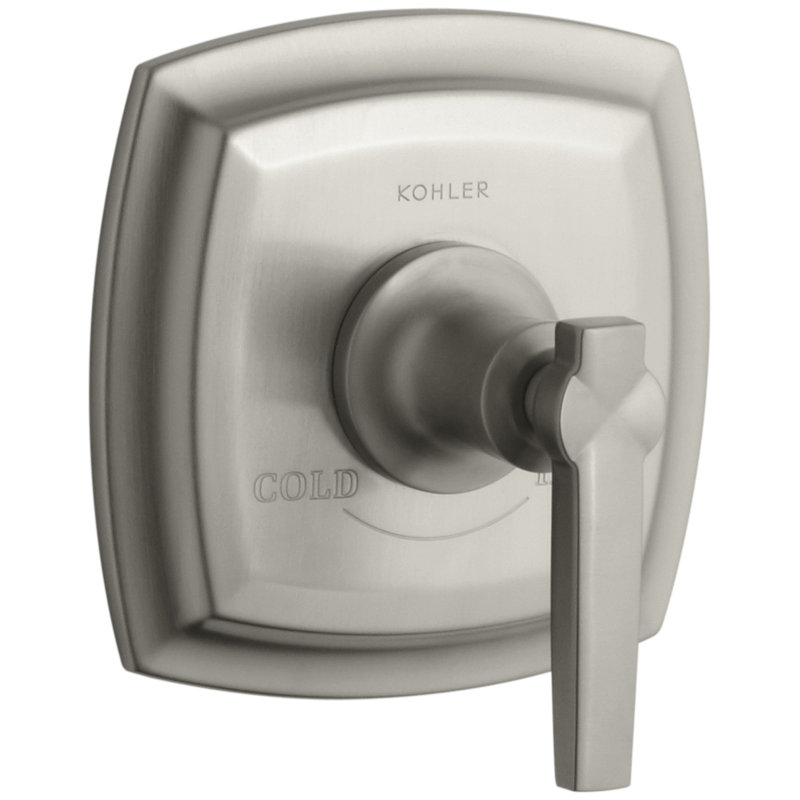 Garniture de valve Margaux® avec poignée levier pour valve thermostatique, nécessite une valve, Nickel brossé éclatant