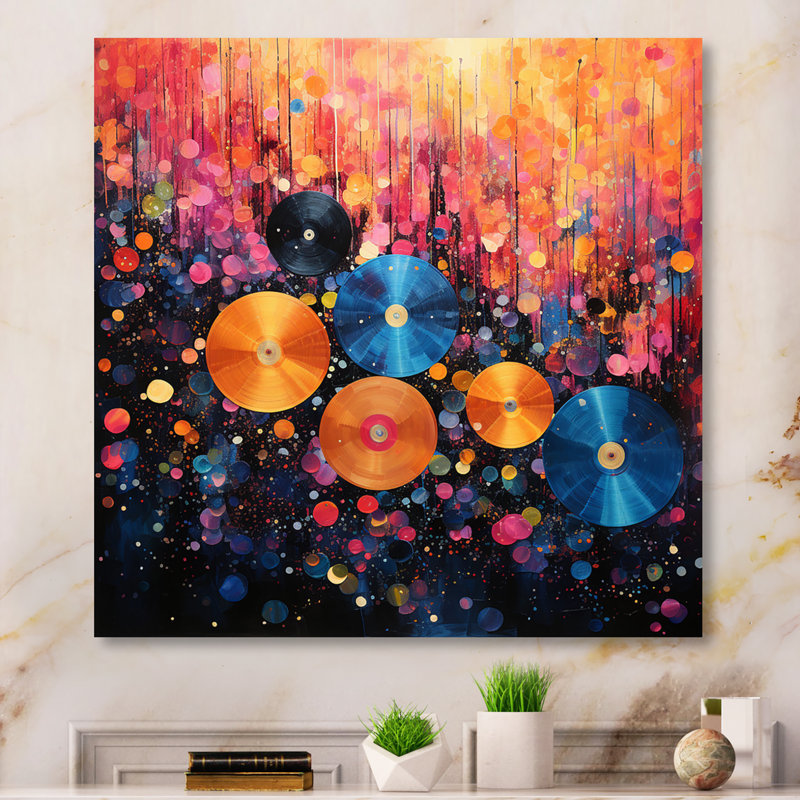 Disque vinyle Rhapsody I, H 36 po x l 36 po x P 1,5 po, Toile tendue