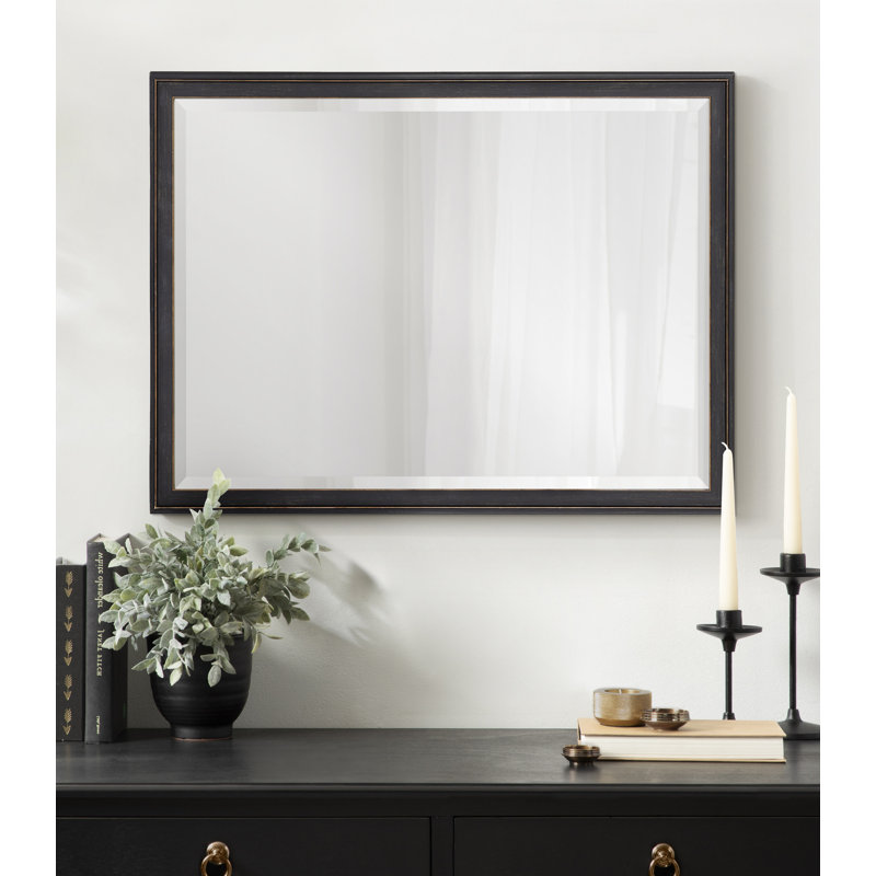 Miroir mural de salle de bain Lazio, Noir patiné, 18 po x 24 po