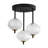 3-Light Oval Acrylic Dimmable LED Semi-Flush Mount