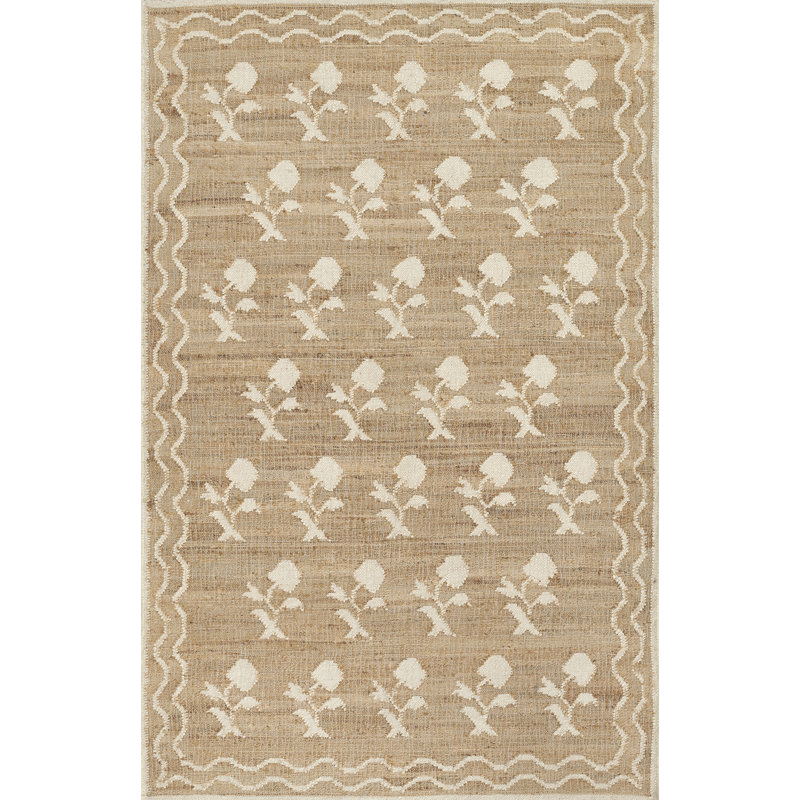 Tapis ivoire tissé à la main Erin Gates par Momeni Orchard, Rectangle 3 pi 6 po x 5 pi 6 po