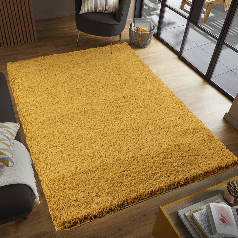 Machine Braided Area Rug, Ochre, Rectangle 60 x 110 cm