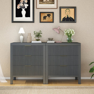 3 Drawer Nightstand Set （set Of 2)