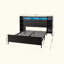 Bed Frame with USB Charging Station, Storage Headboard and with Led Light, Heavy Duty Metal Platform Bed Frame, No Box Spring Needed-129387385