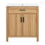 Meuble-lavabo de 30 po en bois avec cadre en bois massif, 2 portes à fermeture douce, 1 tiroir rabattable, tablette réglable, armoire de rangement moderne