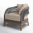 Hareton Patio Chair in Eucalyptus Wood with Gray Rope and Taupe Olefin Cushions