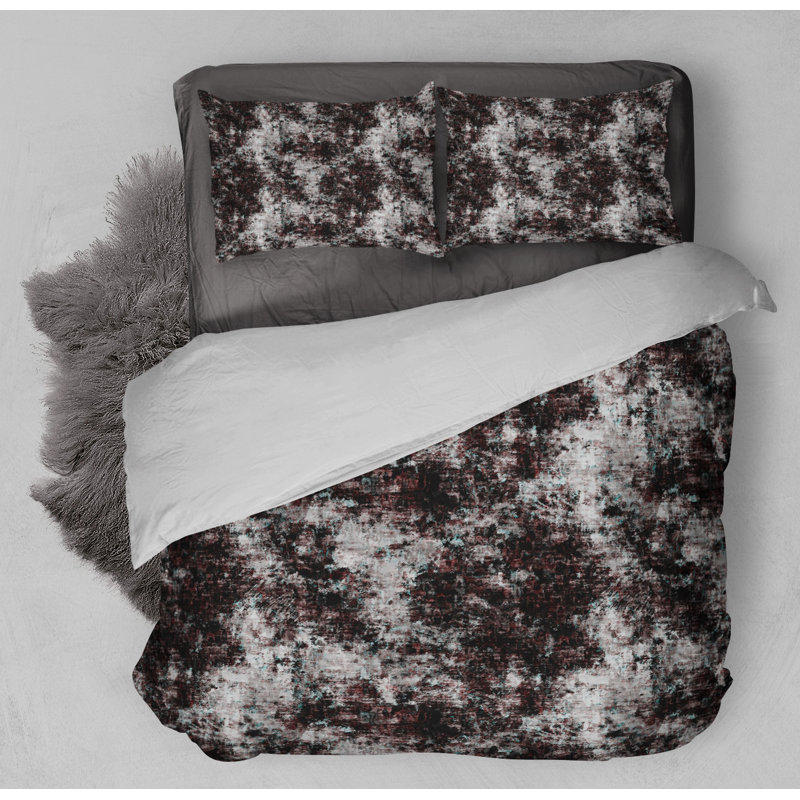 Polyester Twill Abstract Duvet Cover, Queen Duvet Cover + 2 Standard Pillowcases