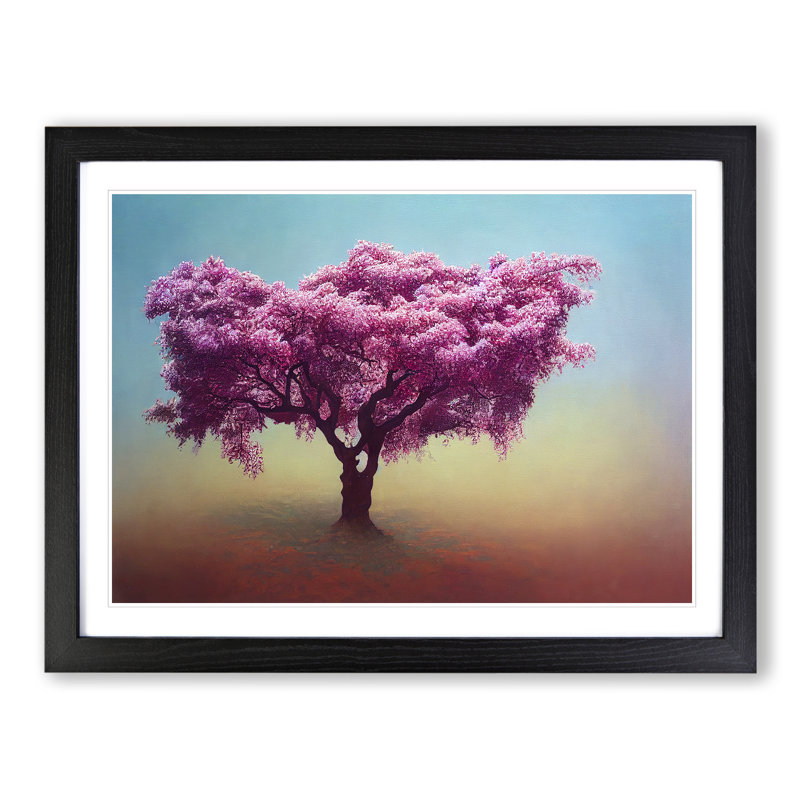 XH1022-7497X Riveting Blossom Tree - Single Picture Frame Painting, 46cm H x 64cm W x 2cm D, Black 