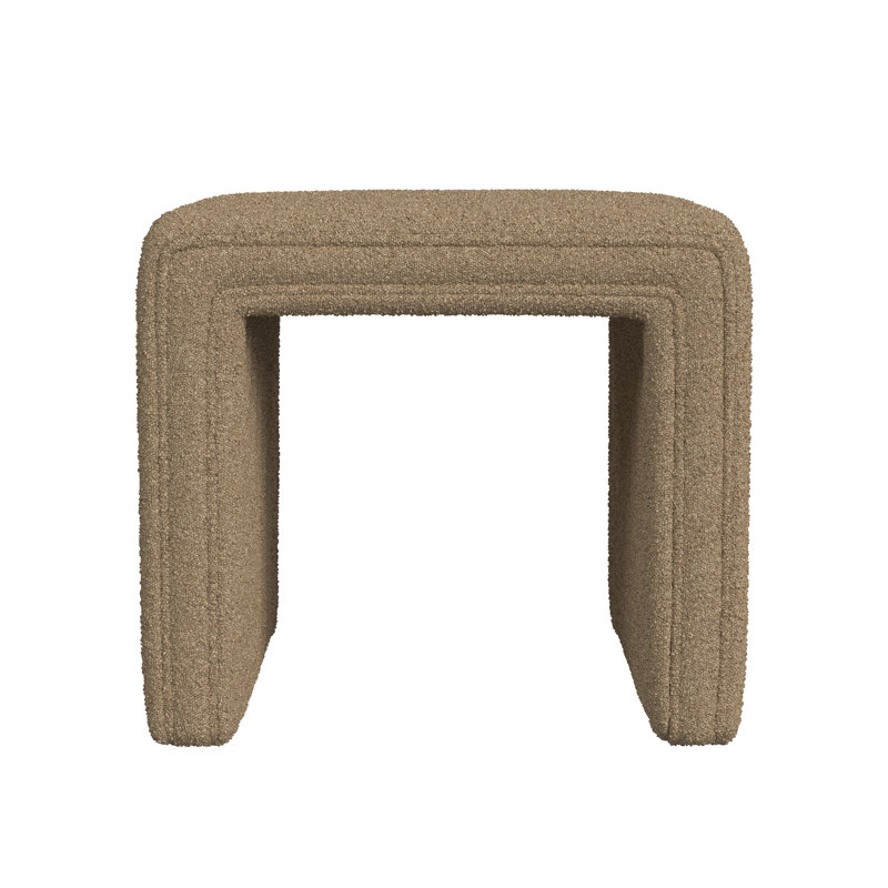 Aurealiz Modern Channel Ottoman, Brown Boucle