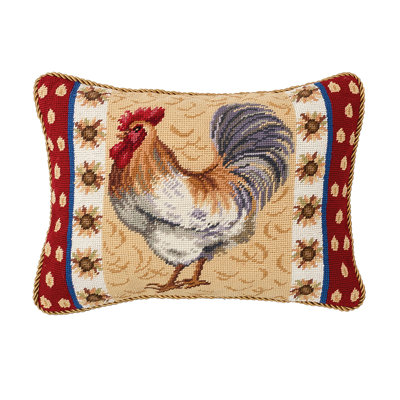 Rooster And Sunflower Needlepoint Pillow