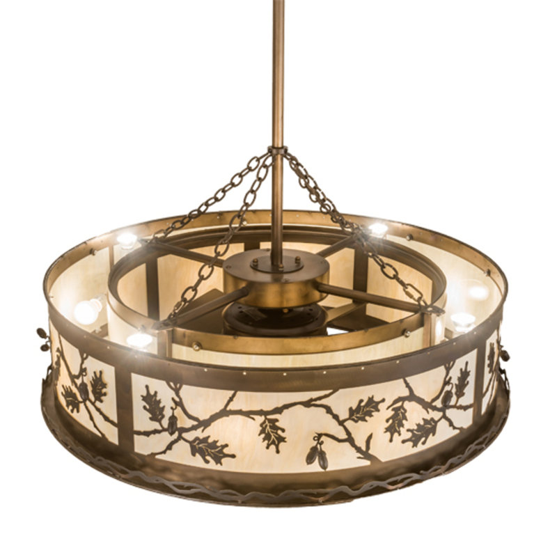 Oak Leaf And Acorn Downrod Ceiling Fan