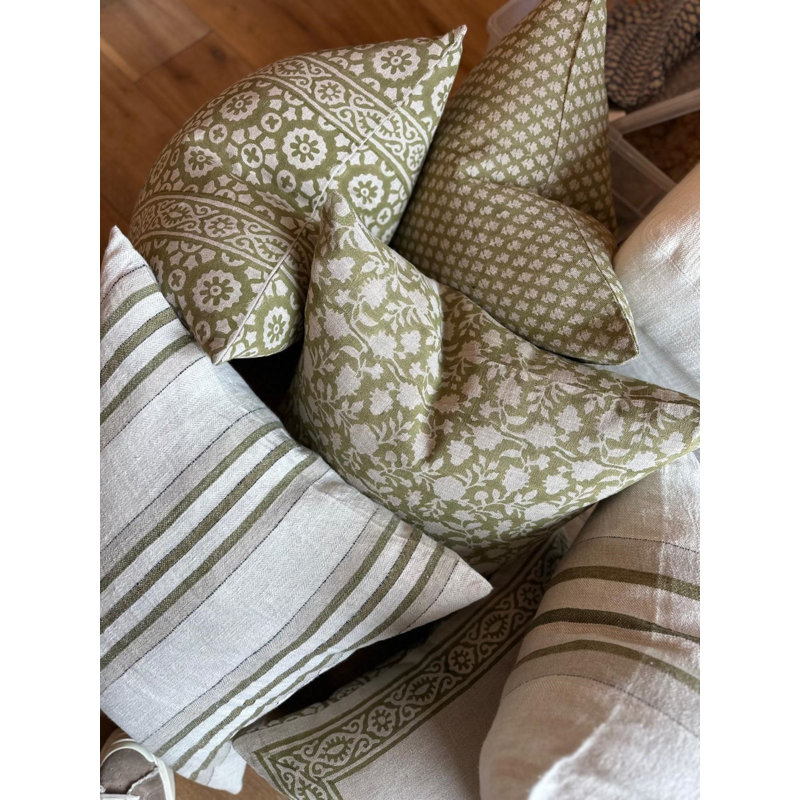 Patrika Pillow Cover - 22" x 22", Green Floral