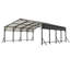 Abri d'auto en acier galvanisé 20 pi x 20 pi, cadre renforcé triangulaire robuste, toit imperméable résistant aux rayons UV, grande capacité pour voiture, VUS, bateau, tracteur