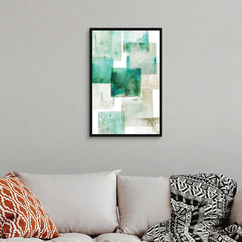 « Aperture I Green version » par PI studio-impression sur toile, H 32 po x l 22 po x P 1,75 po, Toile avec cadre noir