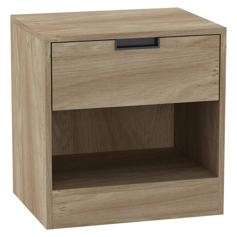 Skylir 45cm W Metal Bedside Table, Natural