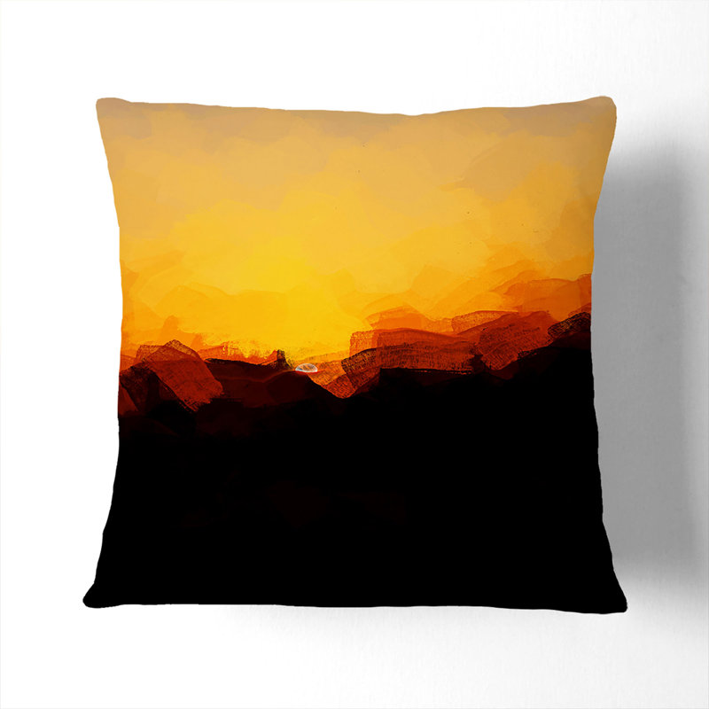 Indian Sunrise Cushion with Filling, 55cm H x 55cm W x 20cm D