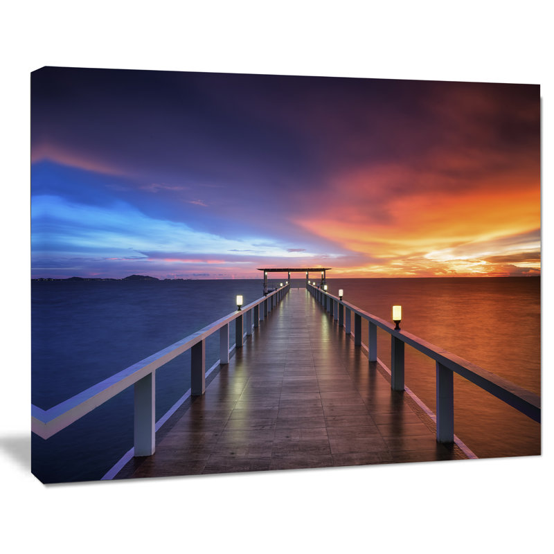 Reproduction de photo sur toile tendue, "des mer avec long pilier mer", H 30 po x l 40 po x P 1 po