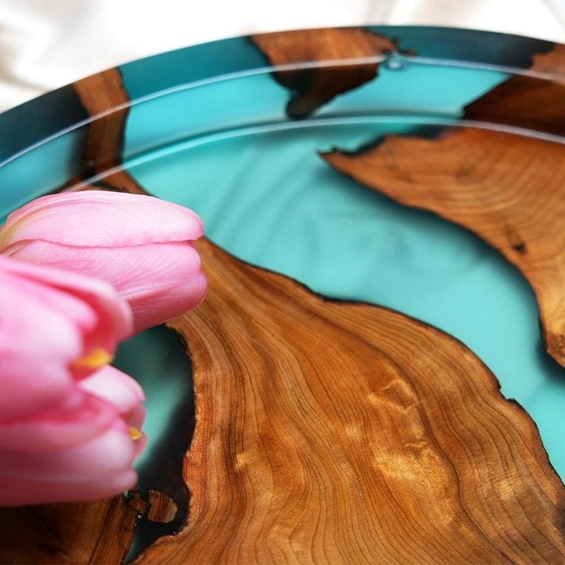 Modern Decorative Coffee Table Serving Tray, Epoxy Resin Creativ...
