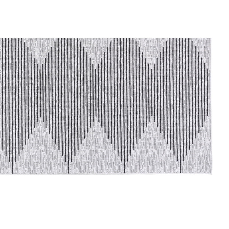 Tapis rectangulaire gris / noir en jute / sisal tissé à la machine Kilauri, Rectangle 1 pi 8 po x 2 pi 7 po