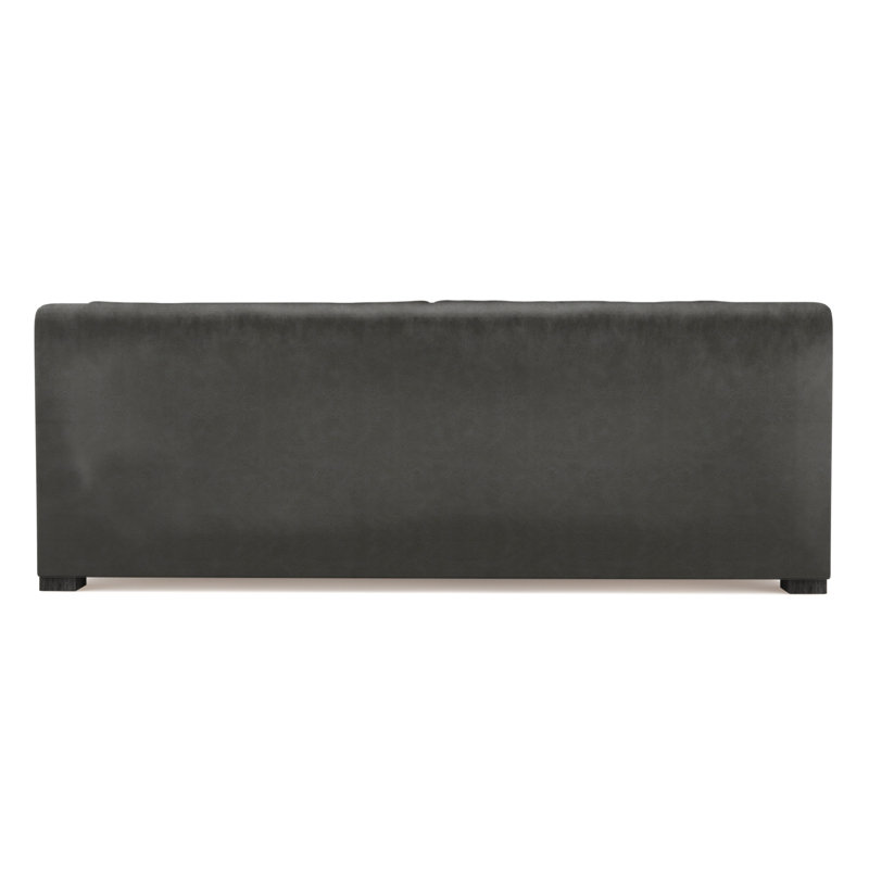 Crosby Slope Arm Sofa, 32.5" H x 84" W x 38" D, Vintage Leather Graphite, Ebony