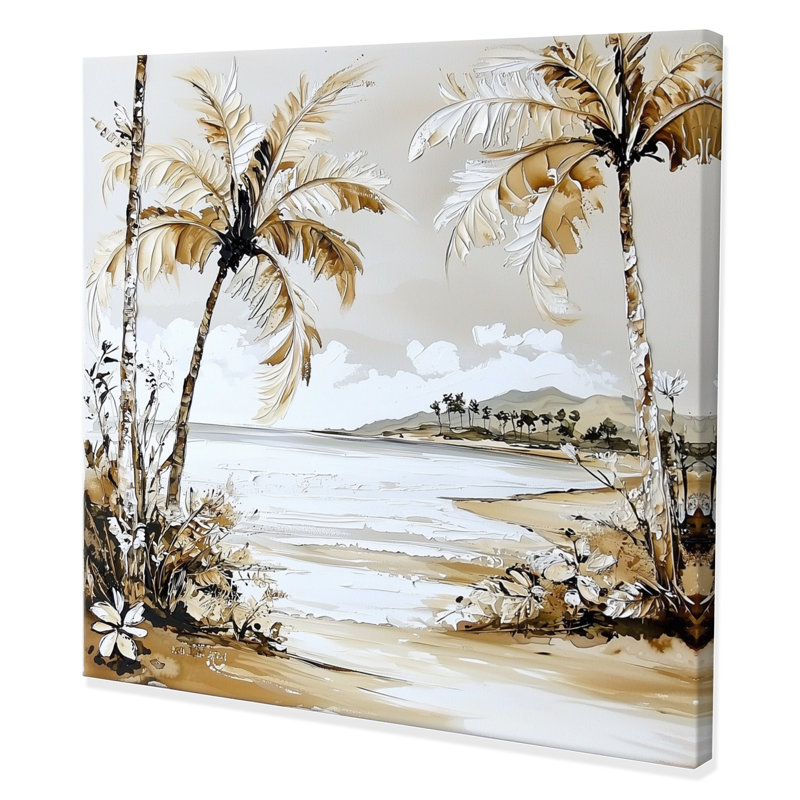 Maui's Beach, paysage de palmiers tropicaux III - palmiers, art mural, Toile tendue, Ne s’applique pas, H 16 po x l 16 po