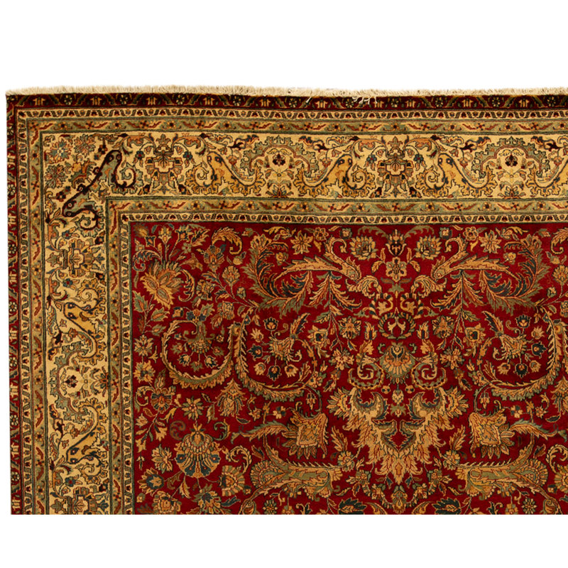 High-Quality Hand-Knotted Wine And Cream Area Rug