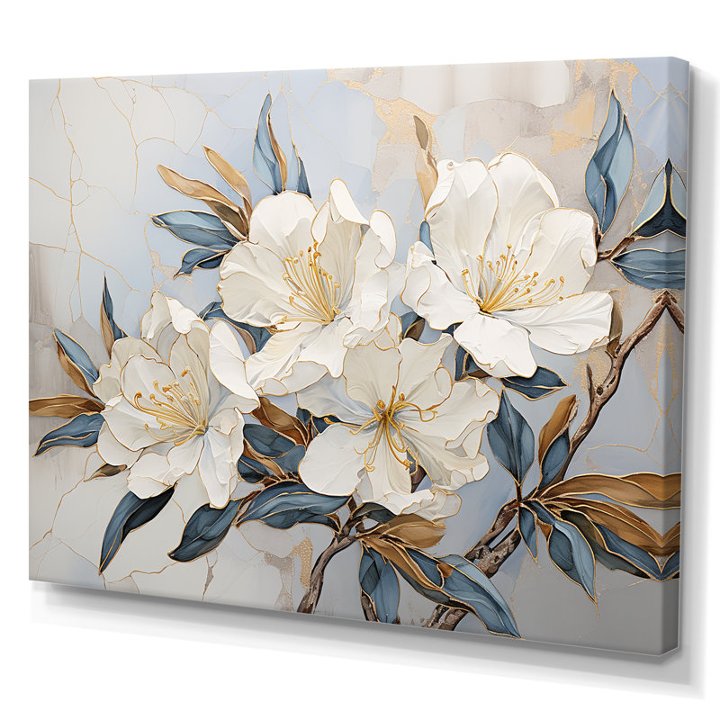 Minimalisme discret Rhododendron I, H 24 po x l 32 po x P 1 po, Toile tendue