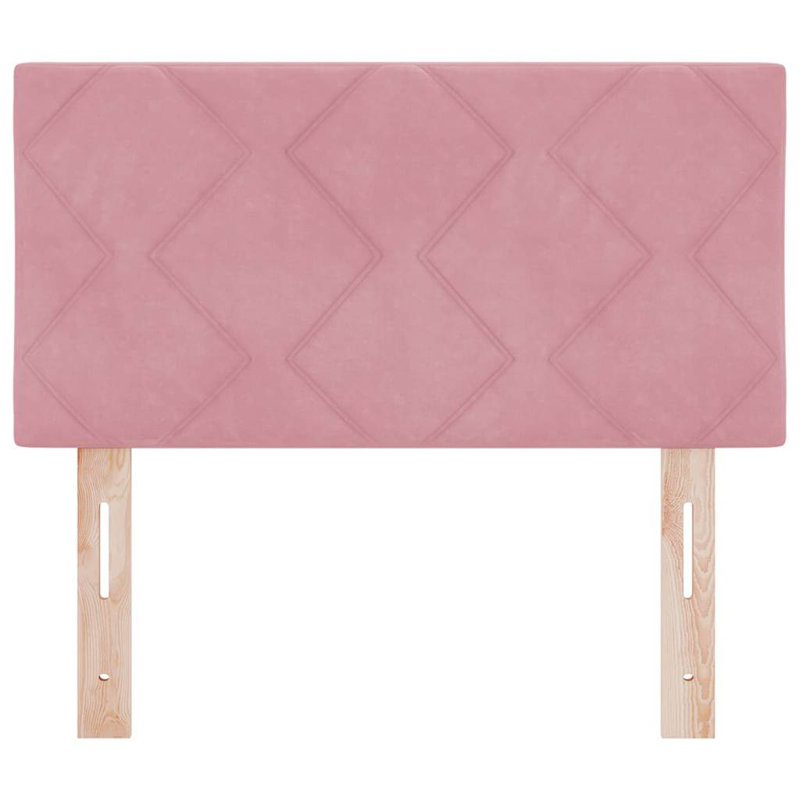  Headboard Wall-Mounted Geometric Manual Velvet, 78cm H x 80cm W x 7cm D, Pink
