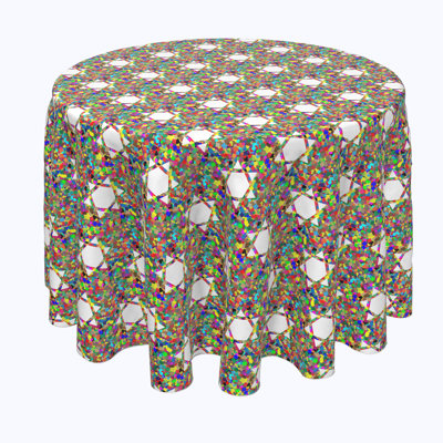 Bodenheim Geometric Round Hanukkah Tablecloth